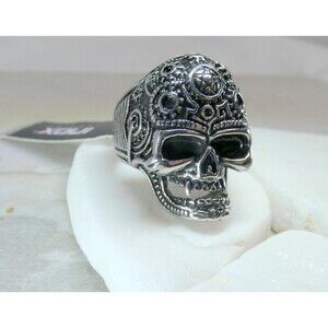 Inox Skull Vampire Pentagram Stainless Steel Ring Sz 12 New w/tags Gothic Occult